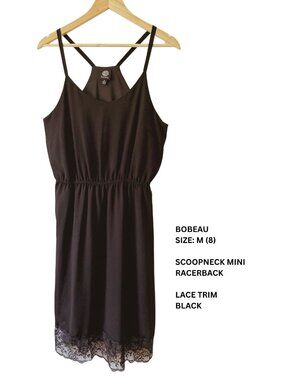 Bobeau Lace Trim Racerback Mini Dress – Size Medium